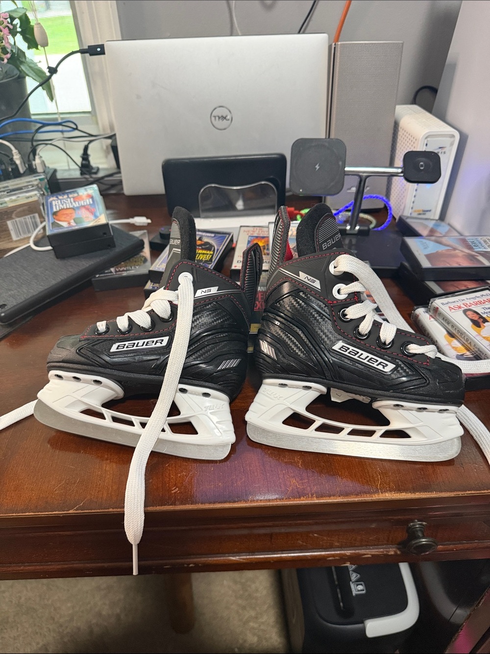 Bauer NS Black & White Junior Ice Hockey Skates